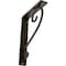 Ekena Millwork Edwards Wrought Iron Bracket, (Single center brace), Antiqued Brass 1 1/2"W x 5 1/2"D x 8"H BKTM01X05X08SEDABS - alternate 1